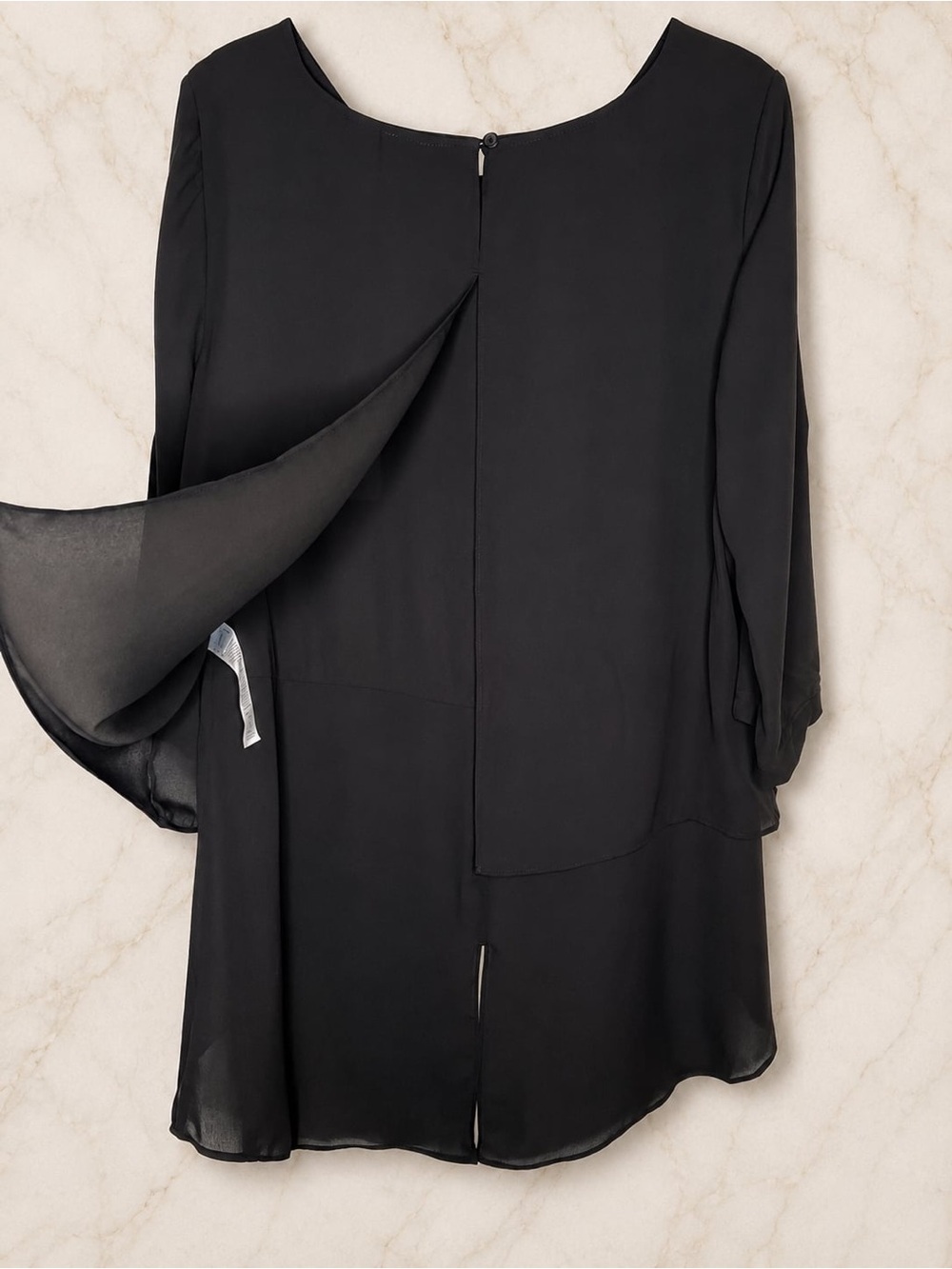 Chico’s Elegant Black Blouse size 1(S) - Picture 4 of 6